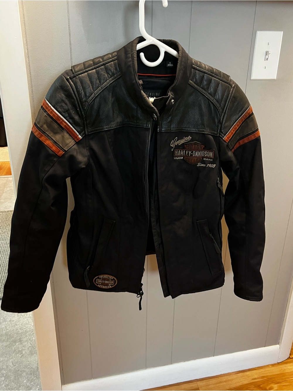 Harley-Davidson Ladies Black Leather and Gore tex Riding Jacket